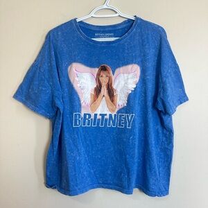 Britney Size XL Spears Blue Graphic T-Shirt